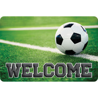 Ashley Productions The Original Fun Mat Welcome Mat - 15.5" x 23.5" - Soccer Ball Welcome-Measurement & Design: The Soccer Ball Welcome Mat measures 15.5" x 23.5".