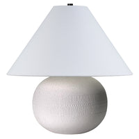 Hudson&Canal - Lampe de table Willa en céramique texturée de 45 cm de haut avec abat-jour en tissu - Crème/Blanc-Design contemporain moderne pour votre salon, espace de travail ou table de chevet
