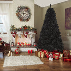 HOMCOM 7' Artificial Christmas Tree with Auto Open - Wide Base - Black-Black colour creates a cool atmosphere, add Christmas style as well as Halloween style 