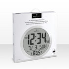 Marathon Watch 15 inch Round Digital Wall Clock - Stainless Steel-Calendar display: full weekday readout, perfect for planning and organization.