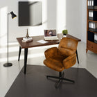 Homy Casa Swivel Conference Office Chair - Suede Brown Fabric-Adjustable seat height from 33.1" to 37.8" to suit your posture