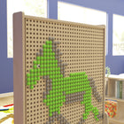 Flash Furniture - Systeme mural STEAM Bright Beginnings de qualite commerciale en bois, double face, autoportant, avec panneaux-Associe aux accessoires muraux STEAM pour des activites amusantes multifonctionnelles
