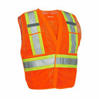Forcefield 5-Point Tear-away Hi Vis Mesh Traffic Safety Vest - L/X - Orange-Orange, Polyester mesh