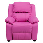 Flash Furniture – Fauteuil en vinyle inclinable pour enfant avec espace de rangement, style contemporain, rose vibrant-Appui-bras rabattables avec rangement