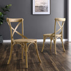 Modway Gear Dining Side Chair - Natural-Non-Marking Foot Caps