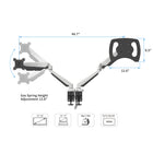 ShoppingAll - Support pour écran et ordinateur portable 2 en 1 avec 2 bras pivotants - Blanc-Ce support de bureau entièrement réglable peut être fixé à l'aide d'une pince en C ou d'un passe-fil sur n'importe quelle surface de travail.