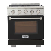 Kucht 30" KFX-X Series Pro Style Propane Gas Range - Stainless Steel/Black-New true simmer burners for precise low heat cooking