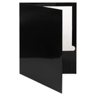 JAM Paper Glossy Two Pocket Presentation Folders, Black, 100 Pack (385GBLB)-Finish: glossy