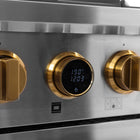 Kucht - 36 po Série KXP Cuisinière double énergie Gaz naturel - Acier inoxydable/Or-Allumage électronique avec rallumage automatique pour réduire les risques de fuite de gaz
