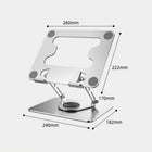 ShoppingAll Laptop Stand with 360° Rotating Base for up to 17.3" Devices - Silver - 5 Pack-Aluminum Construction – Built with premium aluminum alloy for stability, durability, and professional look.