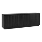 Hudson&Canal Mansfield TV Stand for TV's up to 78" - Black Grain-Features four doors with enclosed cabinets and 4 shelves for ample storage