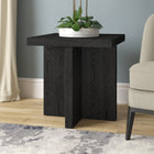 Hudson&Canal Elna 22"W Square Side Table - Black Grain-Features easy assembly