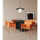 Manhattan Comfort - Lot de 2 fauteuils de salle à manger modernes Paris 21,65 po en similicuir corail-Cadre en métal durable