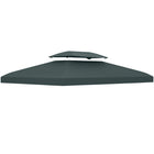 Outsunny 13' L x 10' W Gazebo Replacement Canopy 2 Tier Top UV Cover Pavilion Garden Patio Outdoor - Grey (Top)-Great addition to any outdoor places, such as garden, park and patio