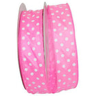 JAM Paper Single Face Satin Ribbon - 1 1/2" W x 50 yd. - Hot Pink Polka Dot-Colour: Hot Pink Polka Dot