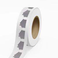 JAM Paper Standard Label Rolls - House Shaped - 1 7/8 x 2 7/8 - Silver Matte Foil - 125 Labels/Roll-Colour: Durable Silver Matte Foil | Make your mail stand out with colourful shipping address labels.