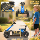 Qaba Kids Pedal Go Kart with Silent EVA Wheels - Blue-Material: Plastic, metal 
