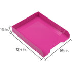 JAM Paper - Plateaux de rangement en papier empilables - Rose - Paquet de 2-Quantité : 2 plateaux empilables par paquet | Peut être empilé pour maximiser l'espace et garder votre bureau organisé