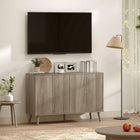 HOMCOM 47.2" L Sideboard Buffet Cabinet with Storage - Light Grey-Elevated design permits easy cleaning with robot vacuums