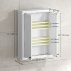 HOMCOM - Armoire murale de salle de bain avec 2 portes et étagères réglables - blanc-Finition blanche épurée avec poignées argentées qui s’adapte à tous les styles de décoration de salle de bain