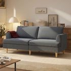 HOMCOM 74" 3 Seater Sofa with Thick Spring Cushions - Dark Grey-Soft, textured corduroy upholstery enhances daily comfort and style