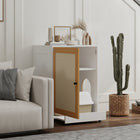 PawHut Hidden Cat Litter Box Enclosure - Oak-Colour: White, Oak 