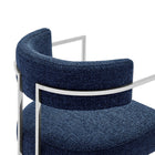 Modway Huron Curved Back Fabric and Metal Dining Accent Chair - Silver/Navy-10