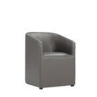 Manhattan Comfort - Lot de 2 fauteuils de salle à manger modernes Anna ronds 23,23 po en similicuir - Étain-Hauteur d’assise 19,69