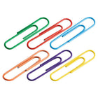 JAM Paper Colourful Jumbo Paper Clips - Large 2" - Rainbow Assortment - 75/Pack - 6 Packs-Size: 2 Inch (Jumbo) | Keep your stacks of paper organized with coloured paper clips