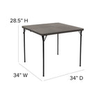 Table repliable en plastique gris foncé carrée de-7