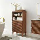Modway Render Freestanding Bathroom Storage Cabinet - Walnut-Soft Close Hinges