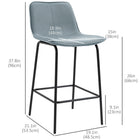 HOMCOM Microfiber Upholstered Bar Stools - Light Grey - 2 Pack-Lower footrest prevents legs from dangling

