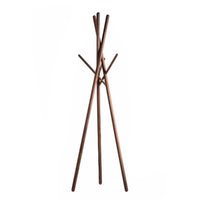 Decent Living Wooden Coat Rack - Walnut Finishing on Ashwood-Material: Solid German beech wood or U.S. ashwood with a walnut finish