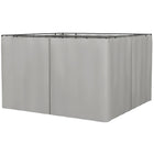 Outsunny - Rideaux de gazebo 10 pi L x 10 pi l avec portes à fermeture éclair, crochets/anneaux en C pour patio, rideaux uniquement, gris clair-Offre une protection lors de vos moments de détente en plein air  