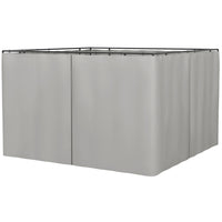 Outsunny - Rideaux de gazebo 10 pi L x 10 pi l avec portes à fermeture éclair, crochets/anneaux en C pour patio, rideaux uniquement, gris clair-Offre une protection lors de vos moments de détente en plein air  