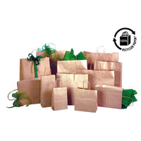 Eddie's Hang-Up Display Ltd. 100% Recycled Kraft Shoppers  - 5-1/2" W x 3-1/4" D x 8-3/8" H - 250 Pack-Kraft