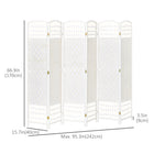 HOMCOM 6 Panel Room Divider for Home Office - White-Folding design with six panels and fifteen metal hinges allows you to create a new look and save space when not in use
