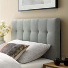 Modway Lily Upholstered Fabric Twin Headboard - Grey-Deep tufting with stylish trim