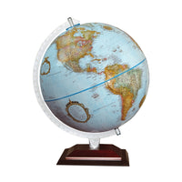 Replogle 12" Blue Ocean Desk Globe With Wood Stand And Die-Cast Semi-Meridian - English-Up to date cartography