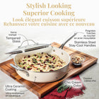 Gotham Steel - Batterie de cuisine antiadhésive en céramique 12 pièces - Crème-Revêtement non toxique : sans pfoa, pfos, pfas, ptfe, plomb ni cadmium pour une cuisine plus sûre au quotidien