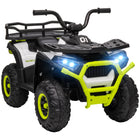 Qaba 12V Battery Powered Kids Electric Vehicle with 4 Spring Suspension Wheels - Green-Four treaded wheels with suspension ensure smooth rides on varied terrains 