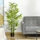 HOMCOM 5' Artificial Bamboo Tree in Pot for Indoor Decoration - Green-Suitable for home, office or outside use, spices up any space with its natural accent 