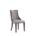 Manhattan Comfort - Lot de 4 chaises de salle à manger traditionnelles Fifth Avenue 18,5 po en similicuir gris-Caractéristiques Fines Coutures Rectangulaires en Peluche