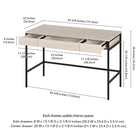 Hudson&Canal Evans 48" Writing Desk - Alder White-Product Dimensions: 22" L x 47.75" W x 30" H