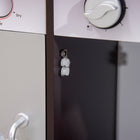 Qaba - Cuisine en bois pour enfants avec lumières, sons, machine à laver - brun foncé-Crochets intégrés pour suspendre des objets 