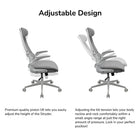 COUGAR Stryder Office Chair with Lumbar Support & Flip-Up Armrests - Black-Tilt Tension & Rocking Mechanism: Adjust the tilt resistance for subtle rocking motion, and lock in your preferred recline angle for optimal posture and relaxation