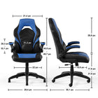 Emerge - Fauteuil de jeu en cuir reconstitué Vortex de la gamme - noir et bleu-Accoudoirs rabattables et réglables : 28,3 à 32,1 haut. x 21,7 larg. (po)