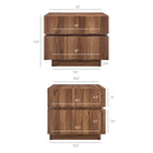 Modway Isola 2 Drawer Nightstand - Walnut-Two Wave Front Drawers
