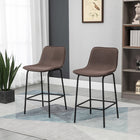 HOMCOM Counter Height Modern Kitchen Bar Stools - Coffee - 2 Pack-Suitable for countertops of 35"-39" (89-99 cm.)
