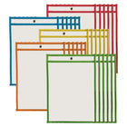 Charles Leonard Pochettes effaçables à sec, 23 x 30 cm, couleurs assorties, lot de 30-Ces pochettes résistantes vous permettront d'économiser du papier et de l'argent en réutilisant les mêmes feuilles à maintes reprises.
